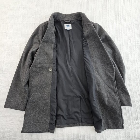 Old Navy Wool Blend Pea Coat Women's XL Double Breasted Gray Grey NWOT Vented - Picture 13 of 15
